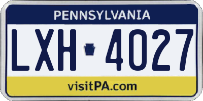 PA license plate LXH4027