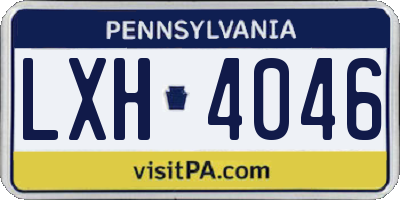 PA license plate LXH4046