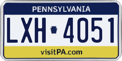 PA license plate LXH4051