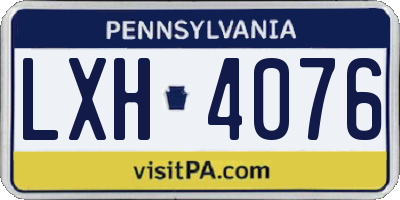 PA license plate LXH4076