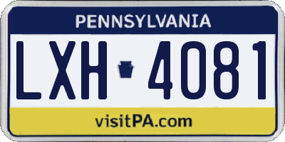 PA license plate LXH4081