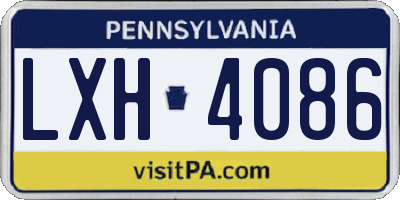 PA license plate LXH4086