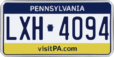 PA license plate LXH4094
