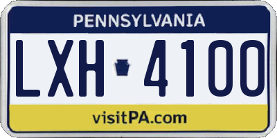 PA license plate LXH4100