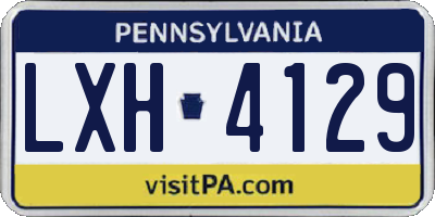 PA license plate LXH4129