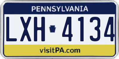 PA license plate LXH4134