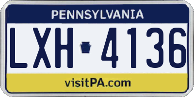PA license plate LXH4136