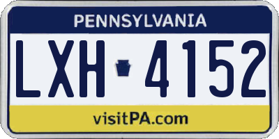 PA license plate LXH4152