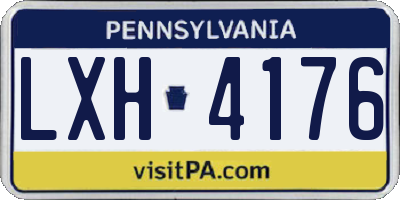 PA license plate LXH4176