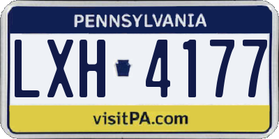 PA license plate LXH4177