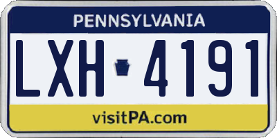 PA license plate LXH4191