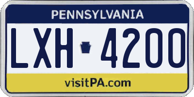 PA license plate LXH4200