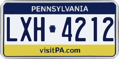 PA license plate LXH4212