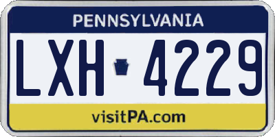 PA license plate LXH4229