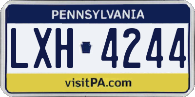 PA license plate LXH4244
