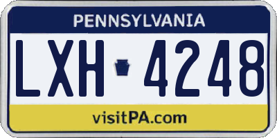 PA license plate LXH4248
