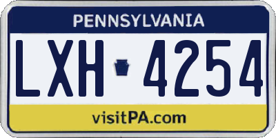 PA license plate LXH4254
