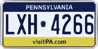 PA license plate LXH4266