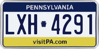 PA license plate LXH4291