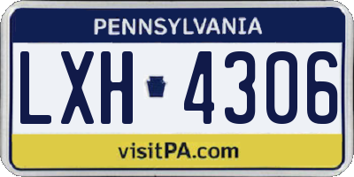 PA license plate LXH4306