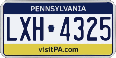 PA license plate LXH4325