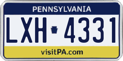 PA license plate LXH4331