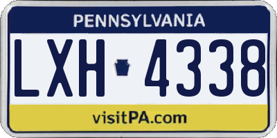 PA license plate LXH4338