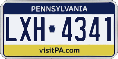 PA license plate LXH4341