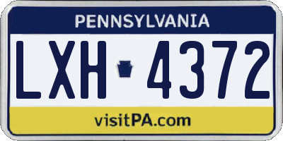 PA license plate LXH4372