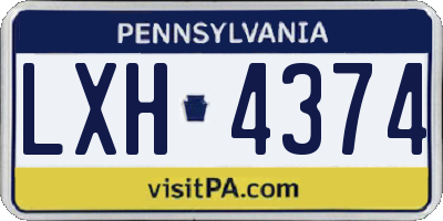 PA license plate LXH4374