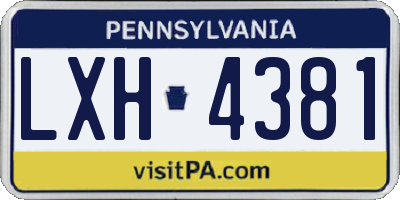 PA license plate LXH4381