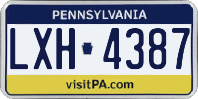 PA license plate LXH4387