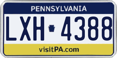 PA license plate LXH4388