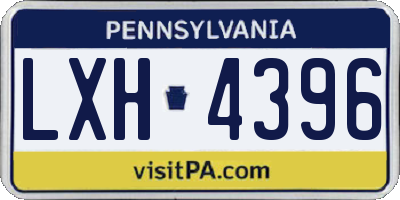 PA license plate LXH4396