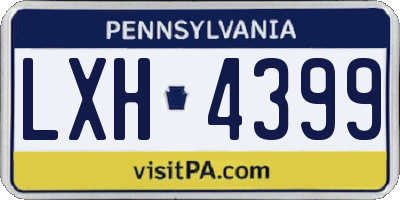 PA license plate LXH4399