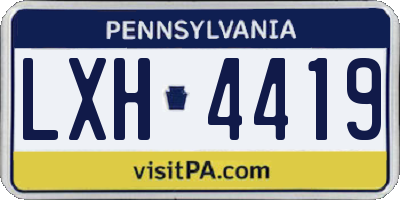 PA license plate LXH4419