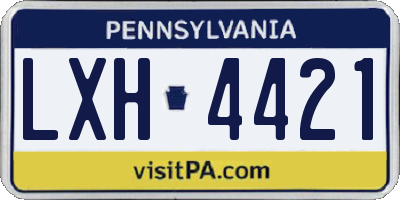 PA license plate LXH4421