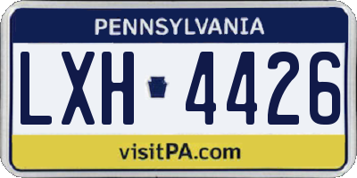 PA license plate LXH4426