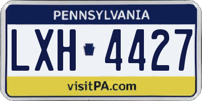 PA license plate LXH4427