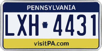 PA license plate LXH4431