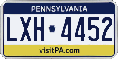 PA license plate LXH4452