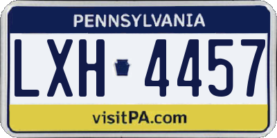 PA license plate LXH4457