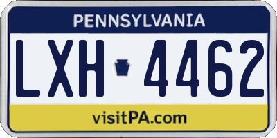 PA license plate LXH4462