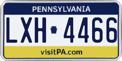 PA license plate LXH4466