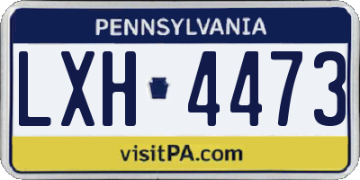 PA license plate LXH4473
