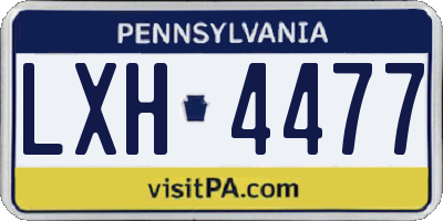 PA license plate LXH4477