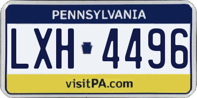 PA license plate LXH4496