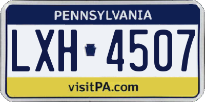 PA license plate LXH4507