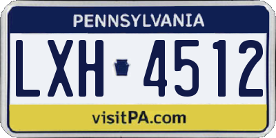 PA license plate LXH4512