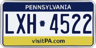 PA license plate LXH4522
